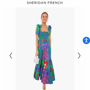 Sheridan French Purple Ikat Kelly Tiered Maxi Dress Size Small